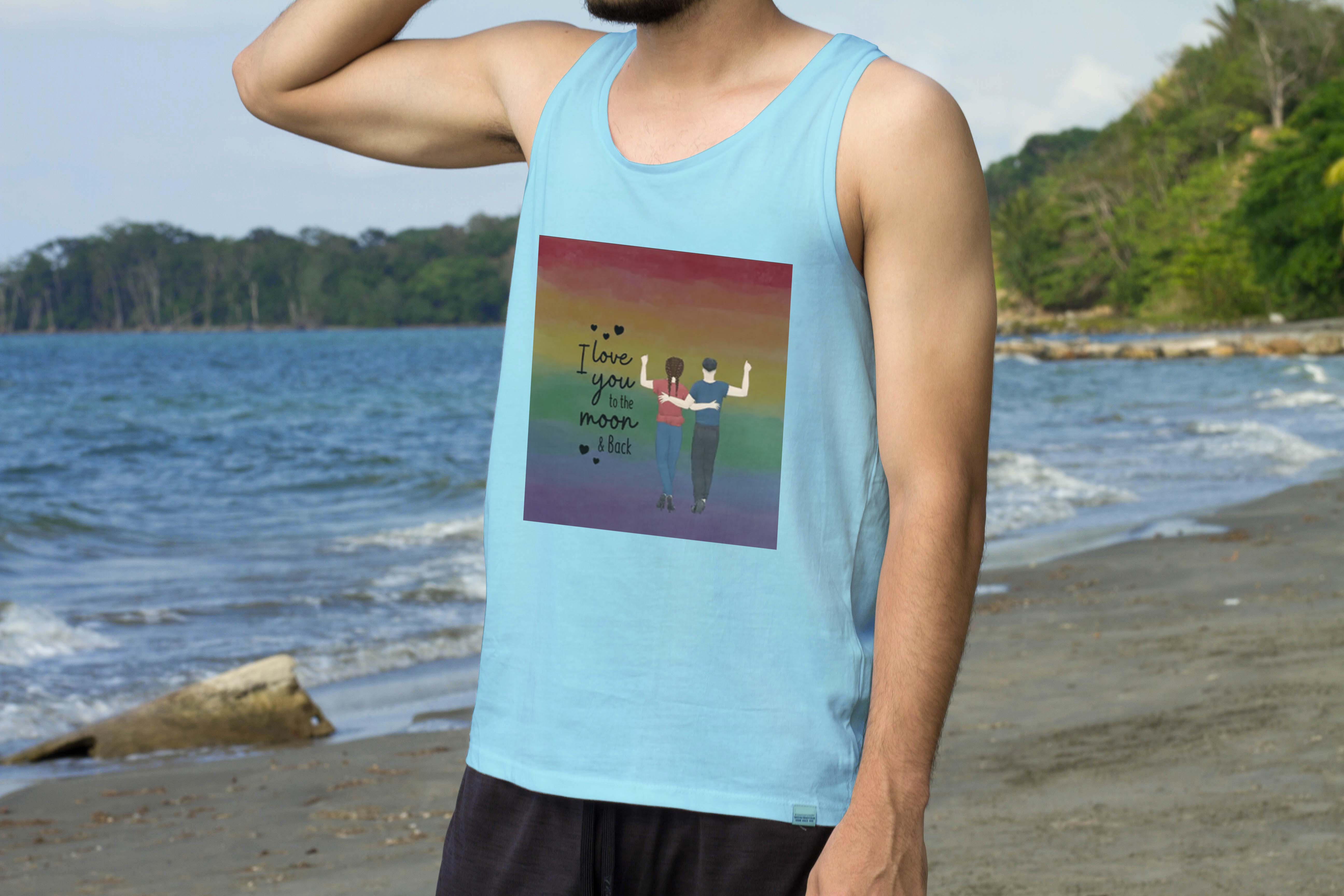 I Love you to the moon & back | Women's Flowy Scoop Muscle Tank